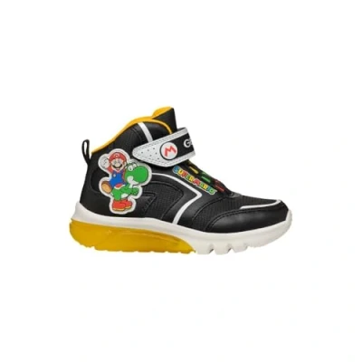 Image of Geox J CIBERDRON BOY Sneaker, Black/Yellow, 5 UK Child