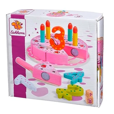 Image of Eichhorn Wooden Toy Cake Set (18 Piece, Multi Colour)