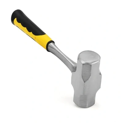 Image of MUKCHAP 2kg/4.4lbs Club Hammer, Sledgehammers Lump Drilling Hammer with Fibreglass Handle for Gardening, Camping, Rock