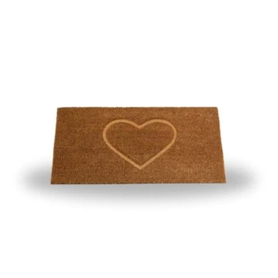 Image of Garden Mile Decoir Doormat Door Mats Natural Look Slip Resistant PVC Backing Safe Anti Indoor Outdoor Use (Heart Felt)