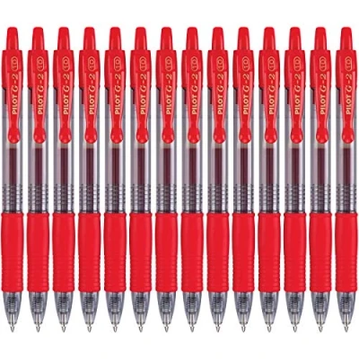 Image of PILOT G2 Premium Refillable &amp; Retractable Rolling Ball Gel Pens, Bold Point, Red Ink, 14 Pack (15400)