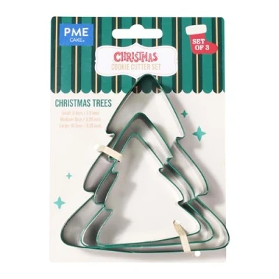 Image of PME CH24CCC110 Cookie Cutters, Christmas Trees (Set of 3), Steel