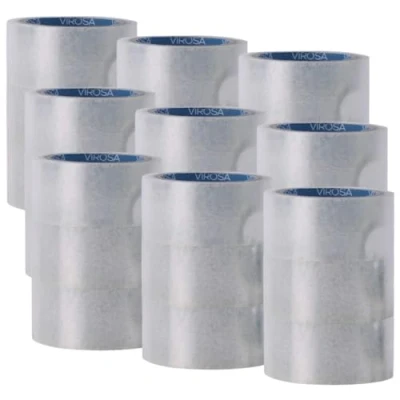 Image of VIROSA EXTRA VALUE Packing Tapes 48mm x 66m Ideal as Fragile Tape Roll, Tape, Packaging Pack, Heavy Duty for Moving House, Box (24 rolls, Clear)