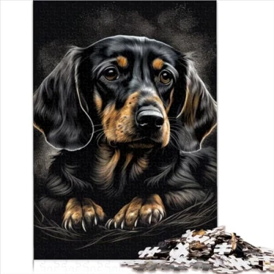 Image of Funny jigsaw Puzzles Dachshund Dog 1000 Piece Jigsaws for Adults Family Kids and the puzzle 1000pcs（26x38cm）