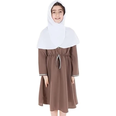 Image of PRETEND TO BEE Anglo Saxon Warrior Lady/Girl Fancy Dress Costume for Kids, Multicoloured, 9 11 Years