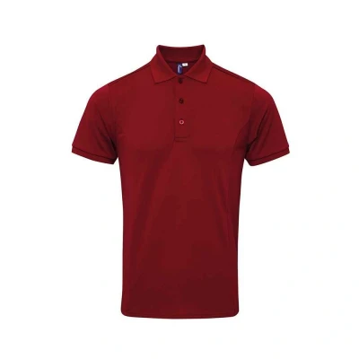 Image of Premier Mens Coolchecker Plus Piqu Polo Shirt (Burgundy) Size 2XL