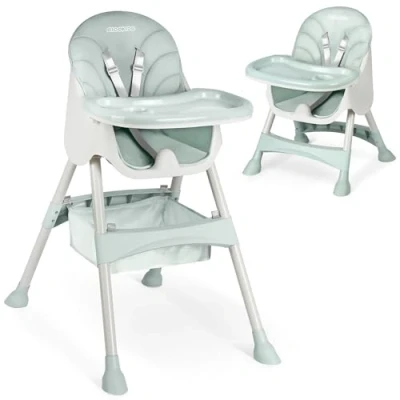 Image of Ricokids Green High Chair for Babies with Tray, Adjustable from 6 Months, Easy to Clean, Foldable, 83 x 60 110 cm