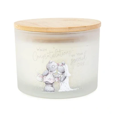 Image of Me to You Tatty Teddy 3 Wick Congratulations Candle Official Wedding Collection, White