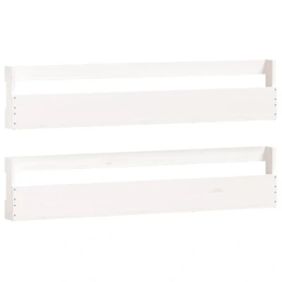 Image of vidaXL Wall Mounted Shoe Racks 2 pcs Storage Shelf, Solid Pine Wood, Scandinavian style, White, Space saving, Easy Installation