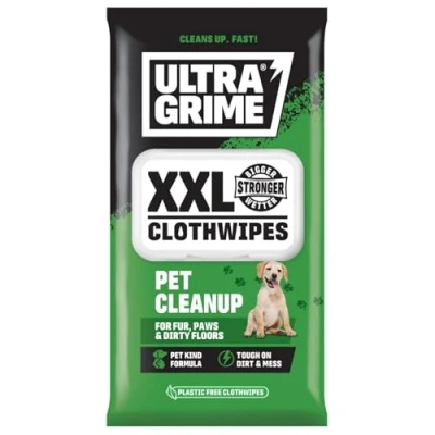 Image of UltraGrime Pet Cleaning Wet Wipes 40 Thick Dog Cat For Cats Puppy Clean Paws Paw Smelly Dogs Grooming