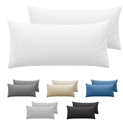 Image of Dreamzie Pillowcases (Set Of 2) White For Pillows 40 x 80 cm 100% Cotton Jersey Pillowcase Pillow Cover Bed Protector Resistant and Hypoallergenic