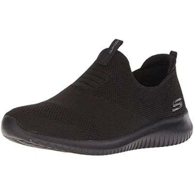 Image of Skechers Women&#039;s Ultra Flex First Take Slip On Trainers, Black, 6.5 UK