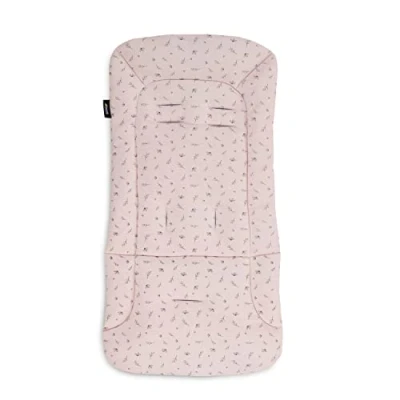 Image of hauck Padded Pushchair Liner, Flowers Rose Universal Fit for Most Pushchairs, Strollers &amp; Bike Trailers, Breathable Soft Cotton, Machine Washable