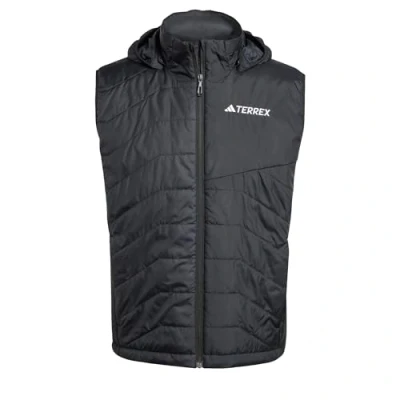Image of adidas Sportswear Hooded Waistcoat, Men&#039;s, Size: Small, Black