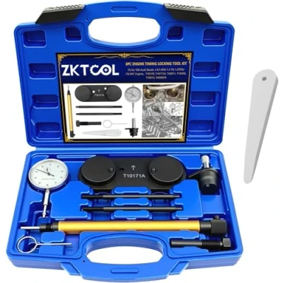 Image of ZKTOOL 8PCS Original Engine Camshaft Alignment Locking Timing Tool Kit Compatible with VW Audi Skoda 1.4 1.6 FSI 1.2 TFSI Engine, OEM T10171A T10170, and Crankshaft Setting Set