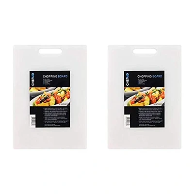 Image of Chef Aid Kitchen Polyethylene Chopping Board 34.5 x 24.5cm White (Pack of 2)