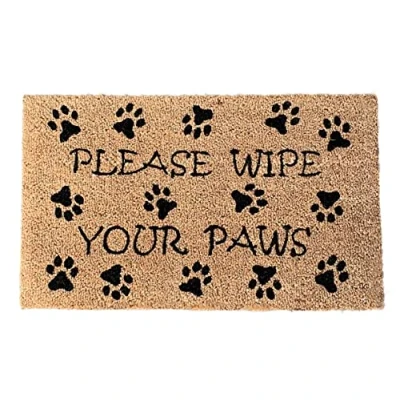 Image of Selections Coir Outdoor &amp; Indoor Doormat with Please Wipe Your Paws Design