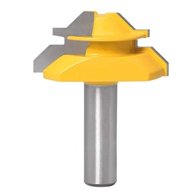Image of Router bit, 45 Degree Lock Miter Bit (1/2 Inch Shank), Joint Bits Woodworking Cutter Tool