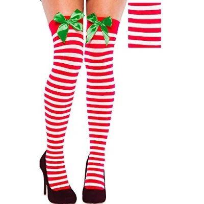 Image of amscan 392369 55 (Ll) Adult Ladies Thigh High Holiday Stocking
