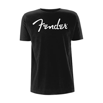 Image of Fender Classic Logo Official Tee T Shirt Mens Unisex (Large) Black
