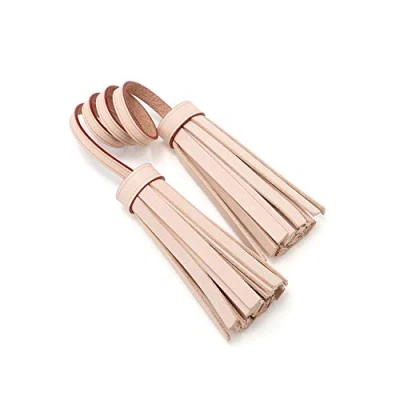Image of Senral Vachetta Tanning Leather Mini Tassel Keyring Bag Charm for Pouch Pochette Accessoires Dress up SpeedyBB Alma Hanging Pendant Decor Women Purse Decorations (Vachetta Double Tassel)