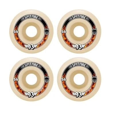 Image of Spitfire Forumla Four Skateboard Wheels 93 Soft Slide Radials White 54mm