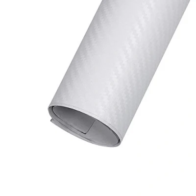 Image of 3D Carbon Fiber Vinyl Film High Gloss Car Wrap Roll Self Adhesive Sticker Decal Sheet,White 200x30cm