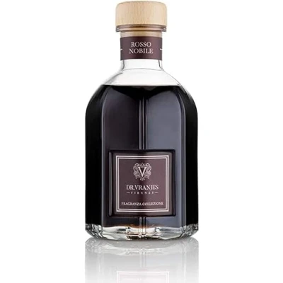 Image of Dr. Vranjes Rosso Nobile 2500 ml Diffuser + Double Pack of Black Sticks (3 Pieces Bundle) Luxury Home Fragrance, Made in Italy, Main Scent Fruity: Orange, Strawberry and Red Berries, Birch