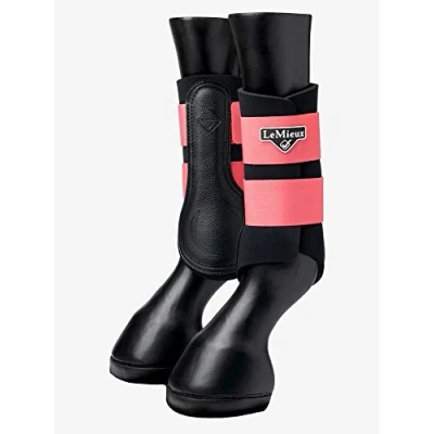 Image of LeMieux Grafter Brushing Horse Boots Protective Gear and Training Equipment Equine Boots, Wraps &amp; Accessories (Papaya/X Large)
