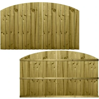 Image of Width: 6ft (183cm) x Height: (@Shoulder) 3ft (90cm &amp; 110cm Top of the Dome) Premier Dome Fence Panel Treated Vertical Feather Edge Closeboard Boards Semi Braced