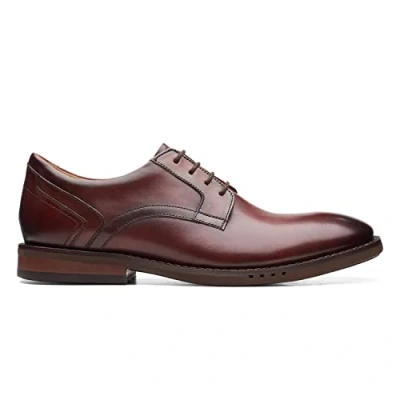 Image of Clarks Un Hugh Lace Leather Shoes in Brown Standard Fit Size 7