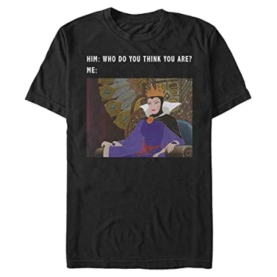 Image of Disney Sleeping Beauty Evil Queen Meme Organic Short Sleeve T Shirt, Black, L