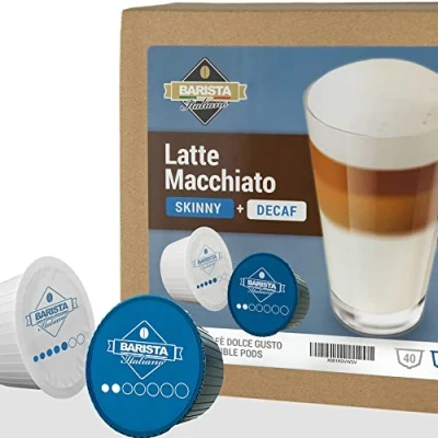 Image of Barista Italiano Skinny &amp; Decaf Latte Macchiato 80 Pods Compatible with Dolce Gusto®* machines (80 Capsules, 40 Servings)