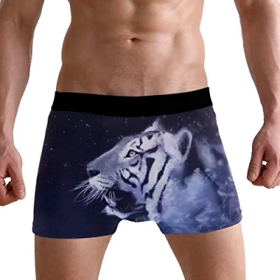 Image of PUXUQU Mens Boxers Shorts Galaxy Tiger Boxer Briefs Underwear for Men Boy