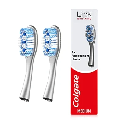 Image of Colgate Link Whitening Medium Toothbrush Heads, Pack of 2