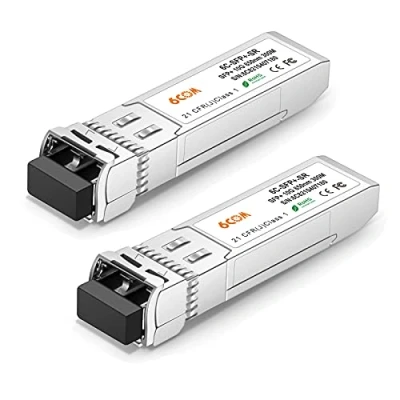 Image of 6COMGIGA 【2 Pack】 10GBase SR SFP+ Transceiver, 10G 850nm LC Multi Mode Module, up to 300M Compatible with Cisco SFP SR, Meraki, Ubiquiti UF MM 10G, Mikrotik, Netgear, D Link, Supermicro, TP Link