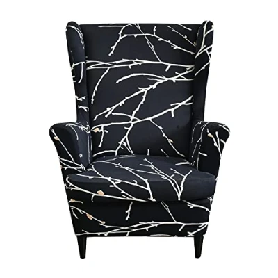 Image of CHNSHOME wingback Chair slipcovers stretch armchair covers Wing Cover with prints