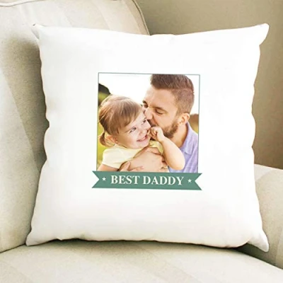 Image of Luxury personalised Best Daddy cushion, Cushion Cover, photo Gift for Daddy, Birthday Add your own Photo!