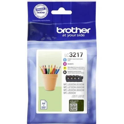 Image of BROTHER LC 3217 Ink Cartridges Value Pack with Multicolour (Black, Cyan, Yellow and Magenta)