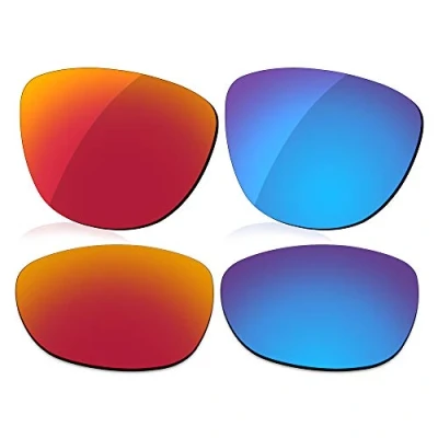 Image of LenzReborn Polarized Lens Replacement for Oakley Frogskins OO9013 Sunglass Fire Red+Ice Blue