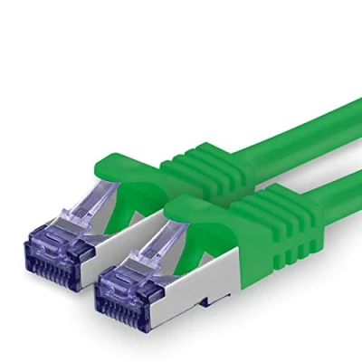 Image of 1aTTack.de Cat.7 network cable 1m green 1 piece Cat7 patch (SFTP/PIMF/LSZH) raw 10 Gb/s with Rj 45 connector Cat.6a x meter