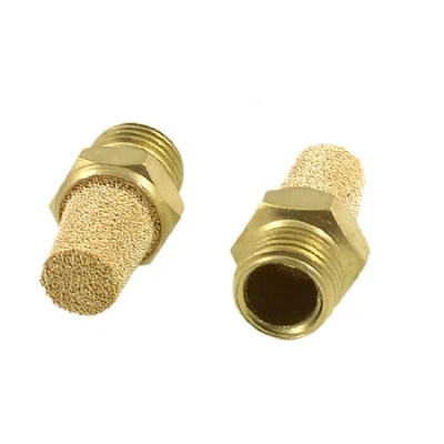 Image of sourcingmap 2 x 1/4&quot; PT Thread Sintered Pneumatic Air Exhaust Silencer Muffler
