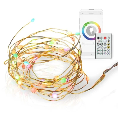 Image of Smart Wifi USB Plug In LED DIY Micro Copper Wire Fairy String Lights Wedding Party