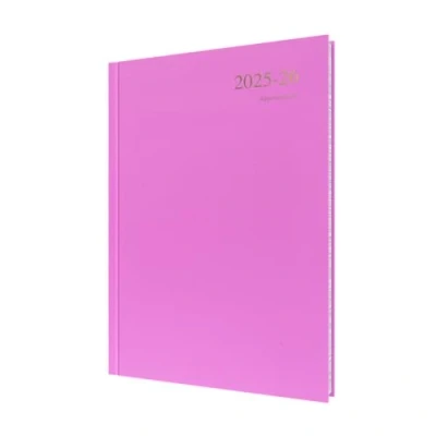 Image of Collins &#039;Essentials&#039; 12 Month Mid/Academic Year Planner, July 2025 2026 Day to Page Appointments Diary, A4 Hard Cover, Pink