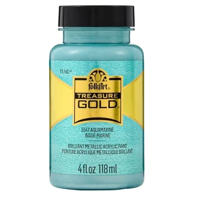 Image of Plaid PE5547 Folk Art Treasure Gold Acrylic Craft Paint, Aquamarine, 5547