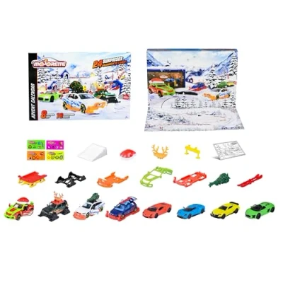 Image of Majorette 212051026 Advent Calendar 24 Windows 8 Die Cast Vehicles of which 5 Exclusive Accessories Ages 3 and Above