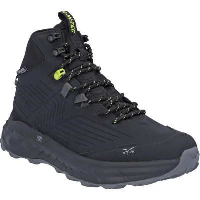 Image of HI TEC FUSE TREK MID WP Hiking shoes, Men&#039;s, Size: 8, Black/sulphur spring Textile/synthetics