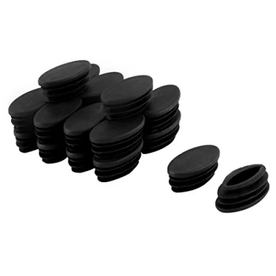 Image of sourcing map Plastic Table Chair Leg Feet Oval Pipe Tube Insert 20 x 40mm Pcs Black