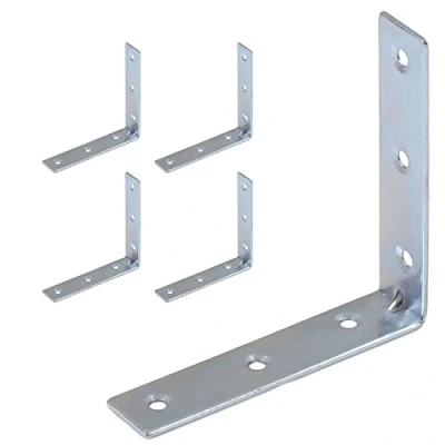 Image of 4X 100mm Large L Shaped Corner Braces Zinc Plated Angle Support Brackets