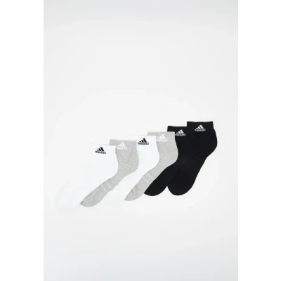Image of adidas Performance Ankle Unisex 6 PACK Sports socks, Size: 2 3.5, Medium grey heather/white/black